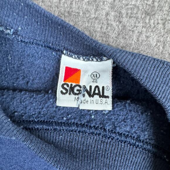 Vintage Signal Sports Blank Sweatshirt Mens XL Blue Long Sleeve Pullover USA 80s - Picture 2 of 5
